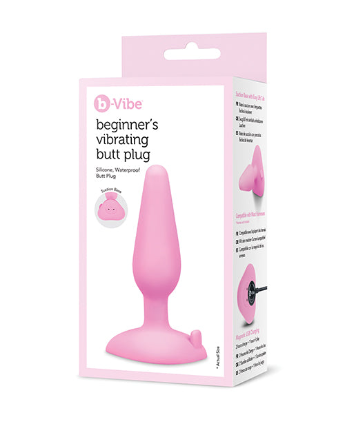 b-Vibe Beginner's Vibrating Tapered Butt Plug - Pink