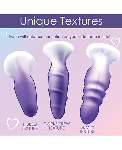 Curve Toys Simply Sweet Silicone Butt Plug Set - Purple