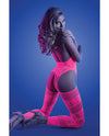 Glow Captivating Halter Bodystocking & G-String Neon Pink O/S