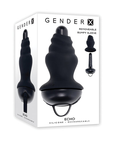 Gender X ECHO Vibrating Shaft w/Removable Silicone Sleeve - Black