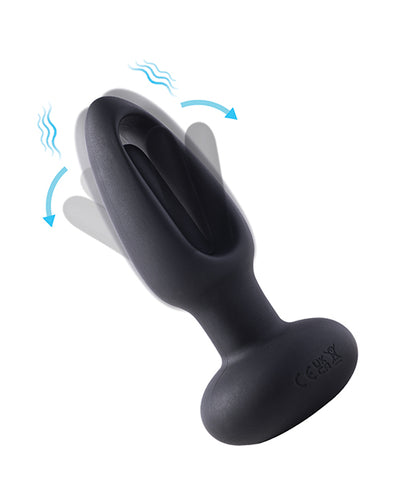 Snuggy Flapping Anal Plug Vibrator- Black