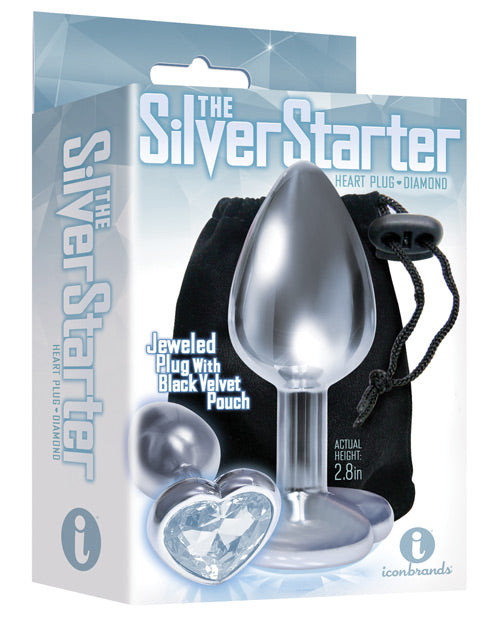 The 9's The Silver Starter Bejeweled Heart Stainless Steel Plug - Assorted Colors