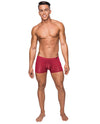 Seamless Sleek Short w/Sheer Pouch - Red