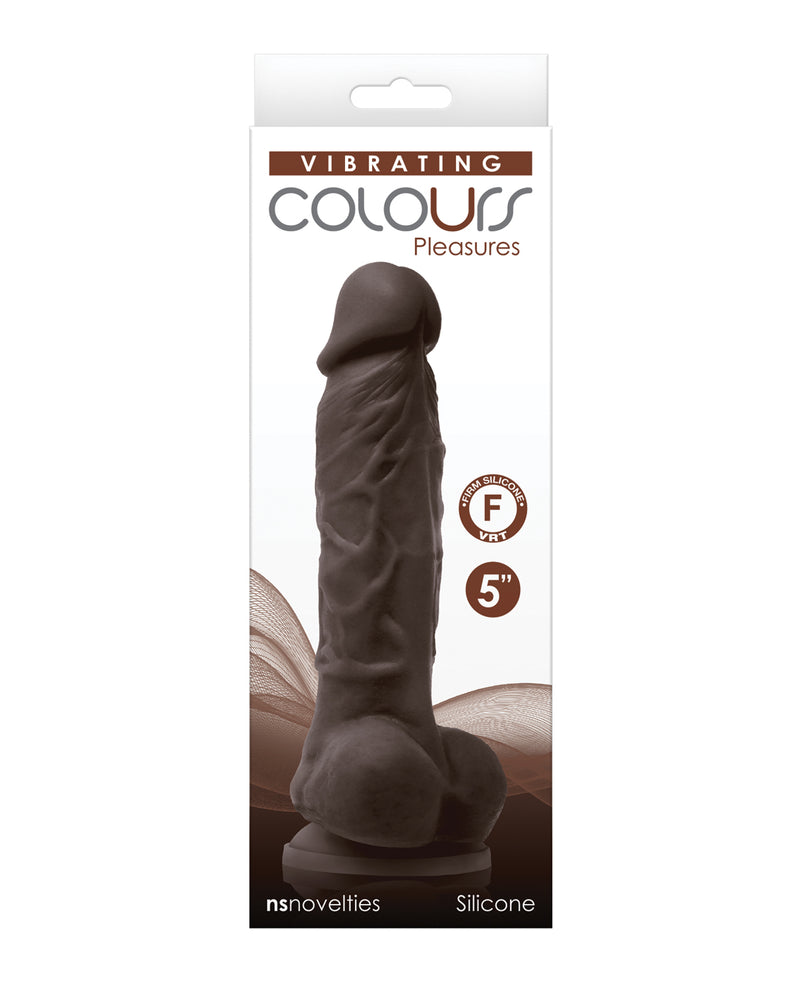 Colours Pleasures 5" Vibrating Dildo - Dark Brown