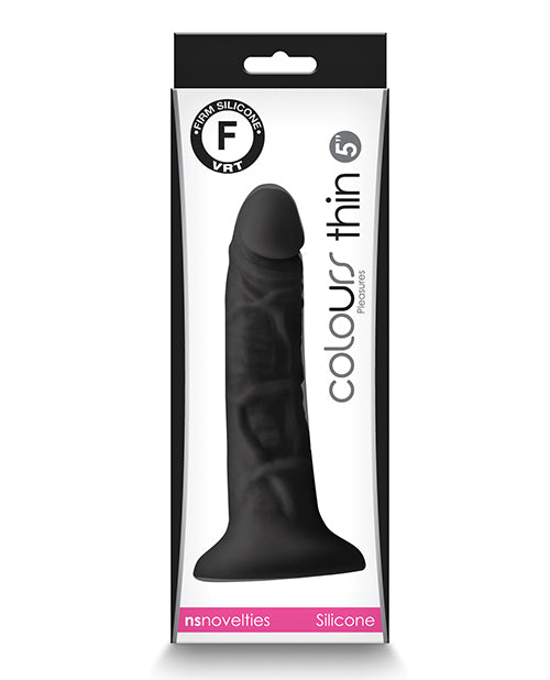 Colours Pleasures 5" Thin Dildo - Black