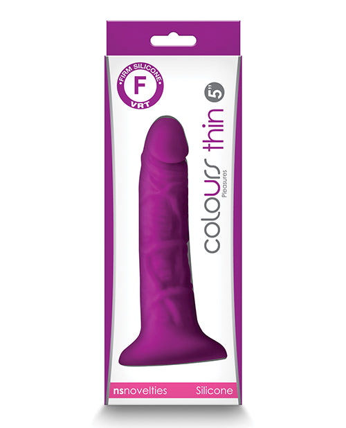 Colours Pleasures 5" Thin Dildo - Purple