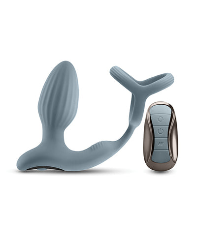 Renegade Pinnacle Cock Ring & Gyrating Prostate Massager - Gray