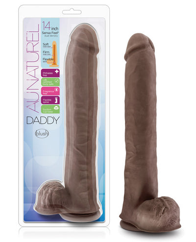 Blush Au Naturel Daddy 14" Sensa Feel Dual Density Dong w/Suction Cup - Chocolate