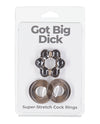 Got Big Dick 2 Pack Cock Rings - Black