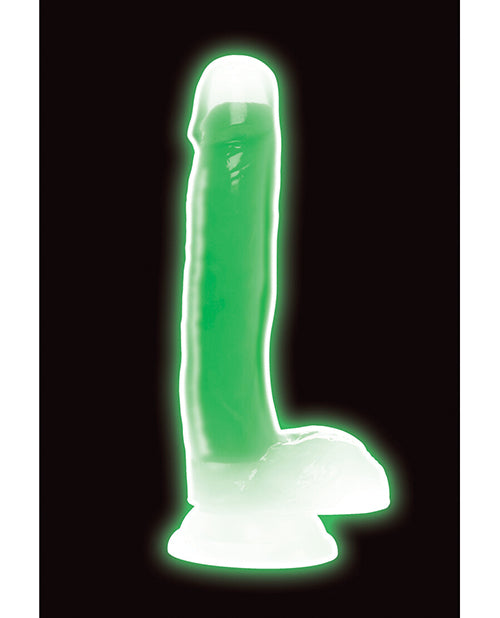 Curve Toys Lollicock 7" Glow In The Dark Silicone Dildo w/Balls - Green