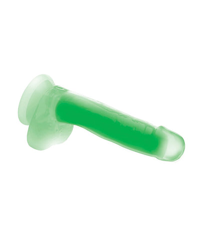 Curve Toys Lollicock 7" Glow In The Dark Silicone Dildo w/Balls - Green