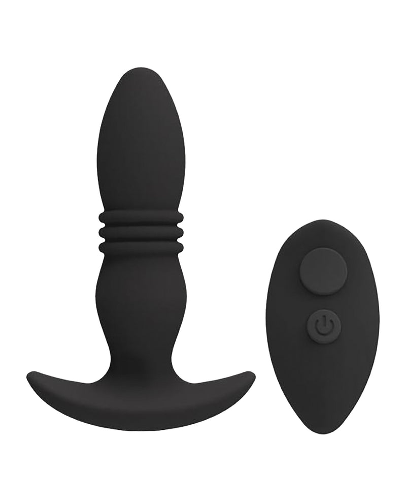 A Play Rise Rechargeable Silicone Anal Plug w/Remote - Black