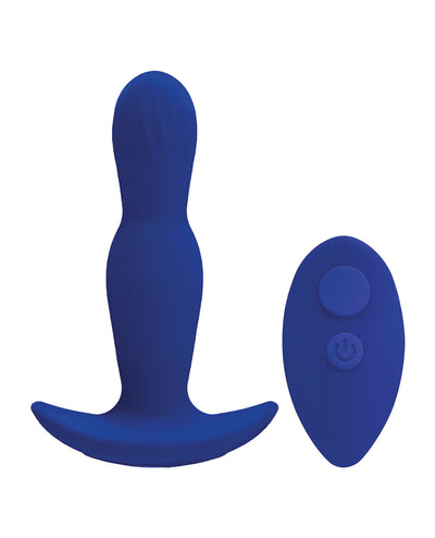 A Play Expander Rechargeable Silicone Anal Plug w/Remote - Royal Blue