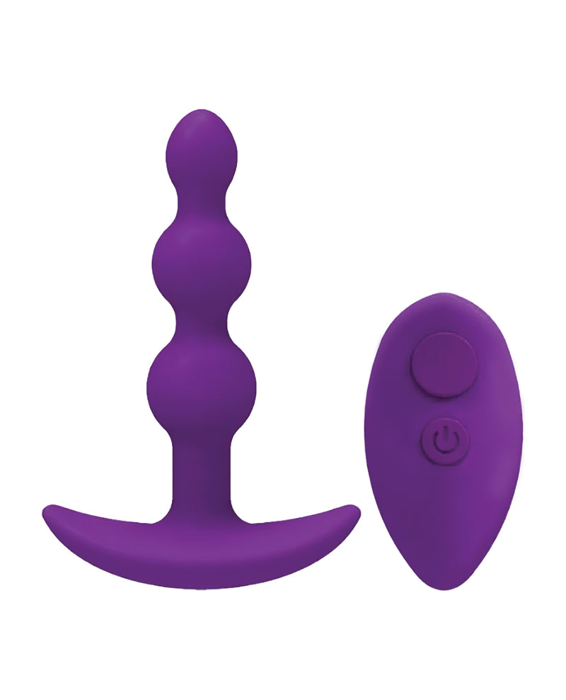 A Play Shaker Rechargeable Silicone Anal Plug w/Remote - Purple