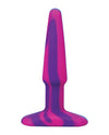 A Play 4" Groovy Silicone Anal Plug - Multicolor/Pink