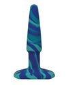 A Play 4" Groovy Silicone Anal Plug - Ocean