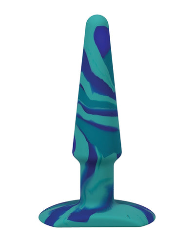 A Play 5" Groovy Silicone Anal Plug - Ocean