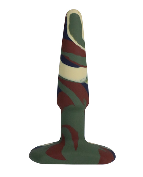 A Play 4" Groovy Silicone Anal Plug - Camouflage