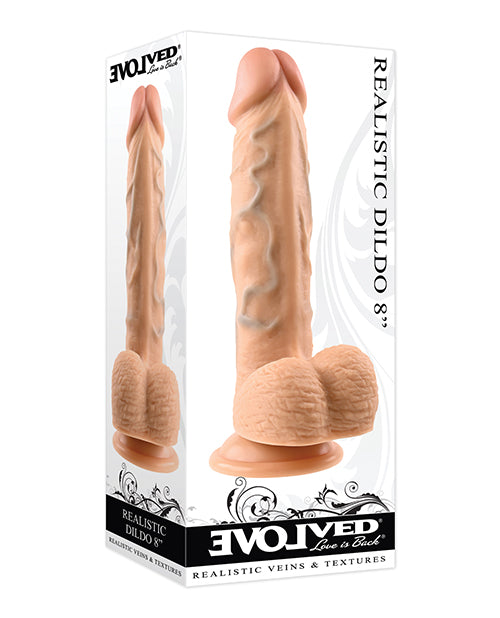 Evolved 8" Realistic Dildo w/Balls - Assorted Tones