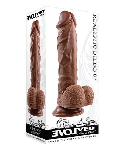 Evolved 8" Realistic Dildo w/Balls - Assorted Tones