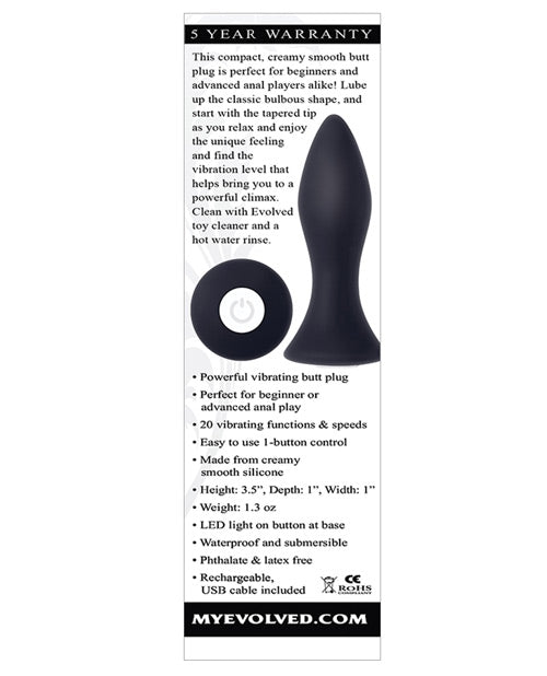 Evolved Mini Butt Plug - Black