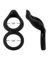 Forto F-88 Double Ring Liquid Silicone Cock Ring - Black