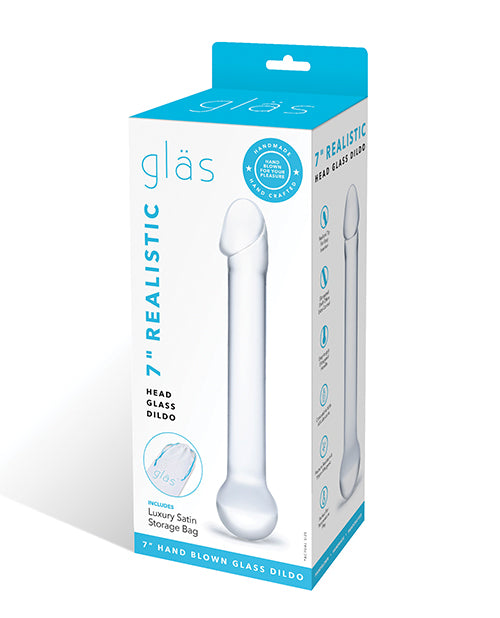 Glas 7" Realistic Head Glass Dildo - Clear