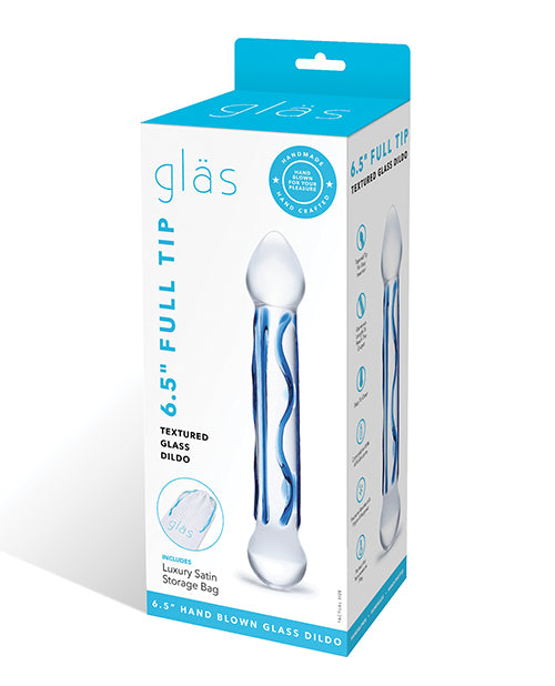 Glas 6.5" Tip Textured Glass Dildo