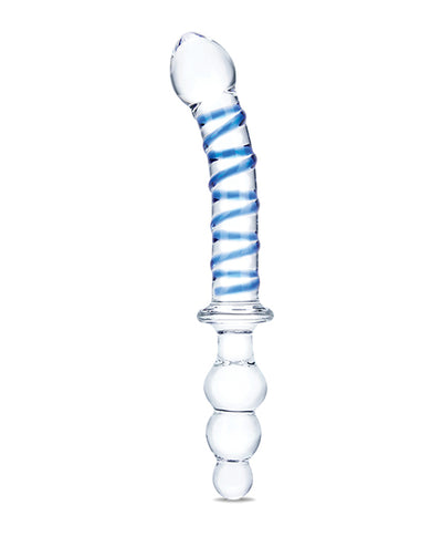 Glas 10" Twister Dual Ended Dildo - Blue