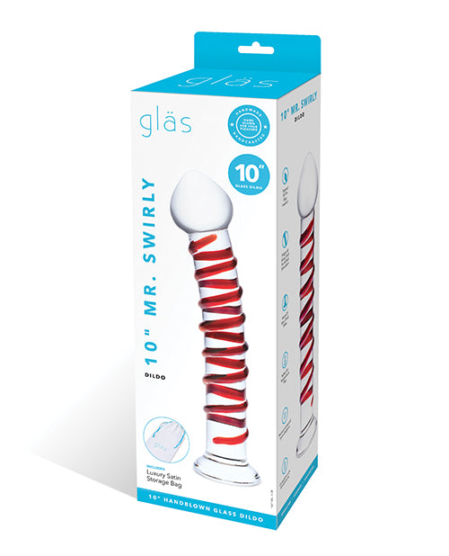 Glas 10" Mr. Swirly Dildo - Red