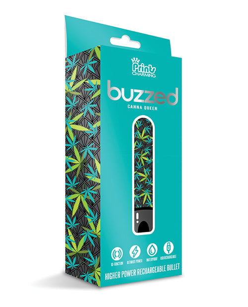 Buzzed 3.5" Rechargeable Bullet - Canna Queen Black