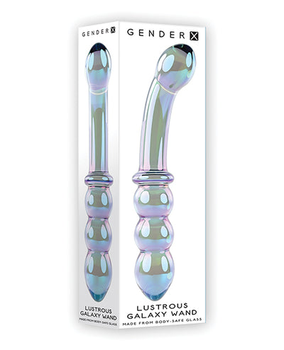 Gender X Lustrous Galaxy Wand Dual Ended Glass Massager - Green