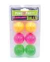 Black Light Pong Balls - Asst. Colors Pack of 6