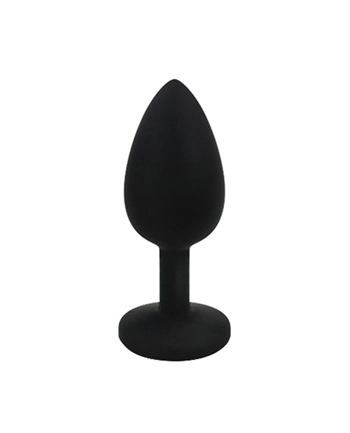 Nobu Fetish Small Silicone Plug w/Jewels - Black