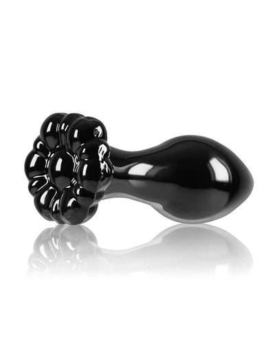 Crystal Flower Butt Plug - Black