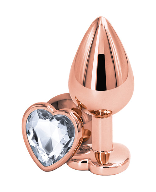 Rear Assets Rose Gold Heart Medium - Clear