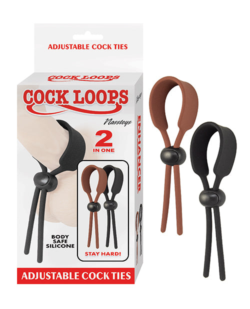 Cock Loops Adjustable Cock Ties - Brown/Black