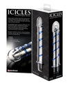 Icicles No. 20 Hand Blown Glass Vibrator Waterproof - Clear w/Blue Swirls