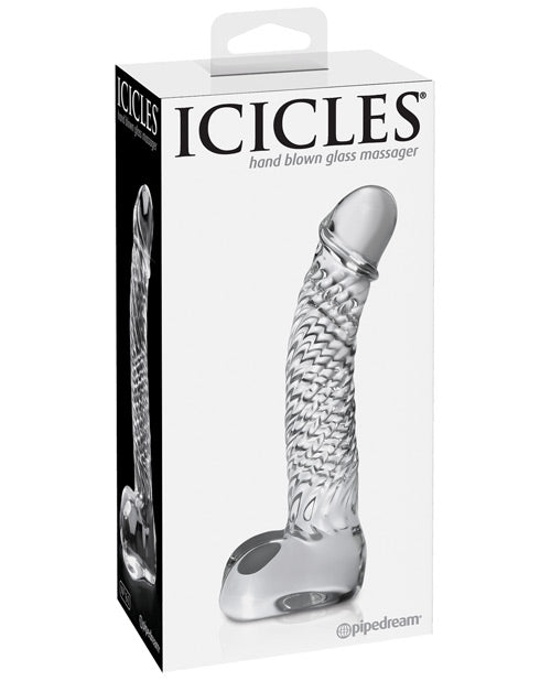 Icicles No. 61 Hand Blown Glass G Spot Dong - Clear