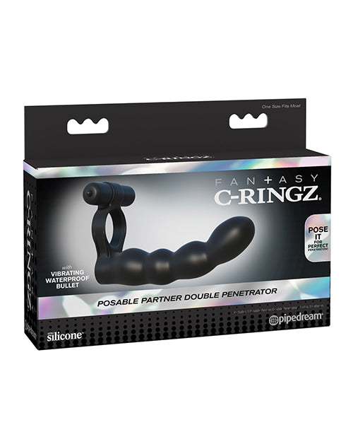 Fantasy C-Ringz Posable Partner Double Penetrator - Black