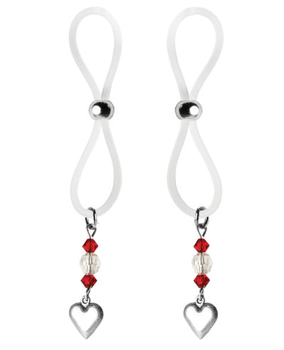 Bijoux de Nip Nipple Halos Heart Charm - Red/Clear