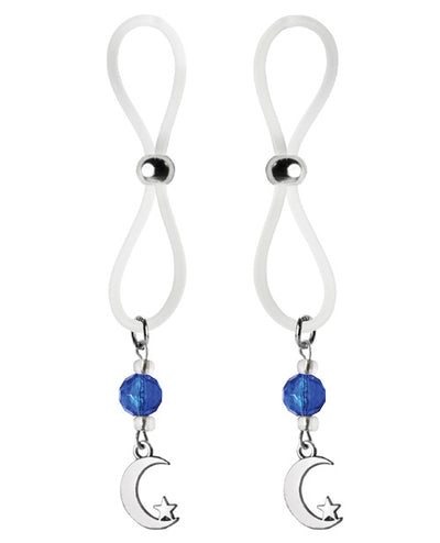 Bijoux de Nip Nipple Halos Moon & Star Charm - Blue/Clear