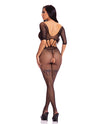 Pink Lipstick Amplify Crotchless Bodystocking Black O/S