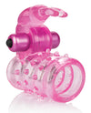 Basic Essentials Stretchy Vibrating Bunny Enhancer - Pink