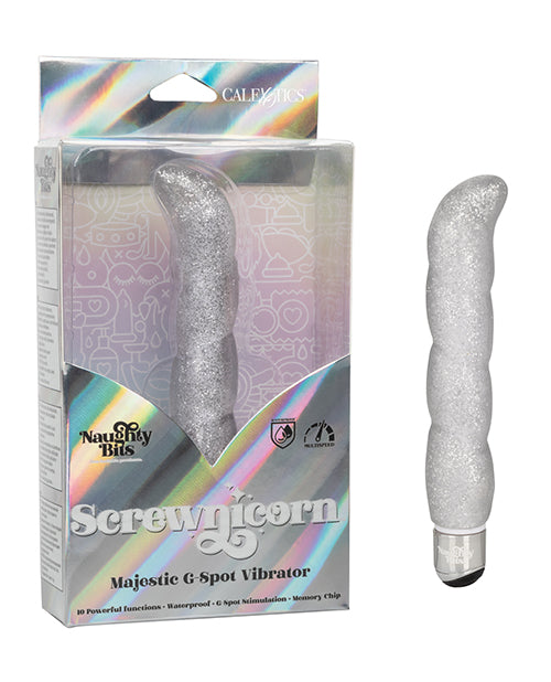 Naughty Bits Screwnicorn Majestic G-Spot Vibrator - Silver