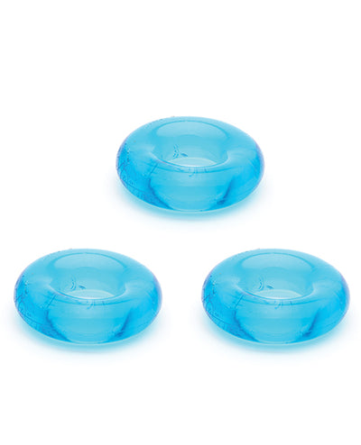 Sport Fucker Chubby Cockring Pack of 3 - Ice Blue