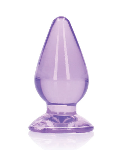 Shots RealRock Crystal Clear 3.5" Anal Plug - Purple