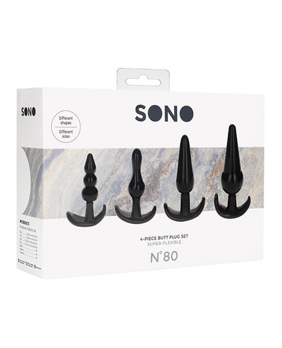 Shots Sono No. 8 Butt Plug - Black Set of 4