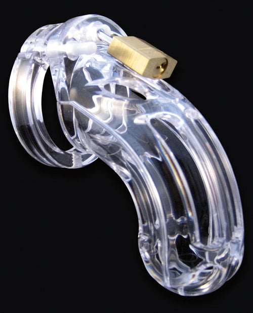 The Curve 3 3/4" Curved Cock Cage & Lock Set - Clear