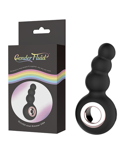 Gender Fluid Quiver Anal Ring Bead Vibe - Black